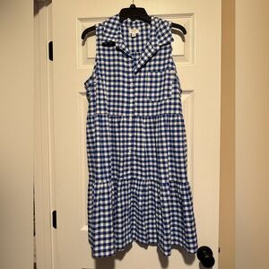 Crown & Ivy Blue and White Gingham Dress L